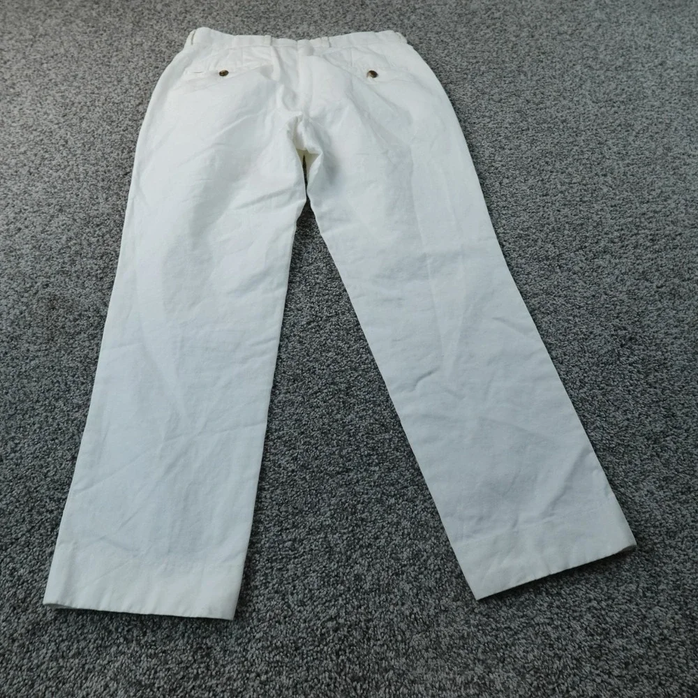 Proper Cloth Pants Mens 30X27 White Japanese Linen Chino Trouser Flat Front Work